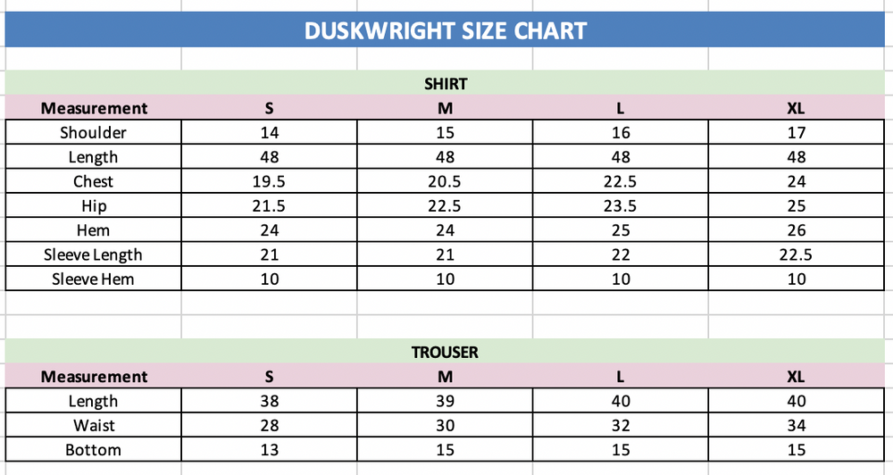 Size Chart