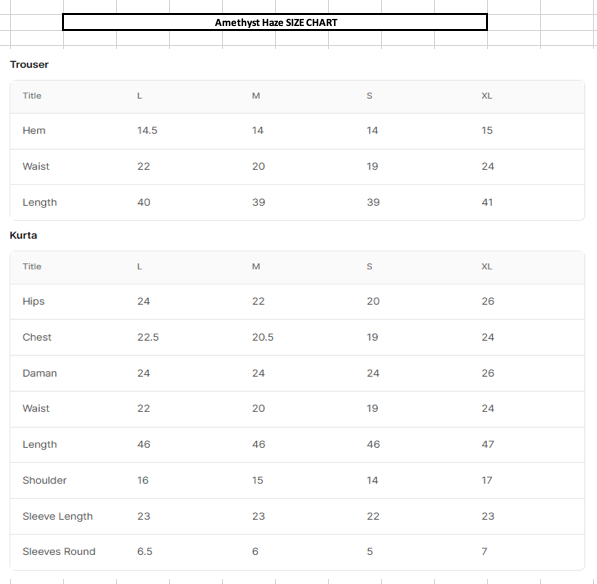 Size Chart