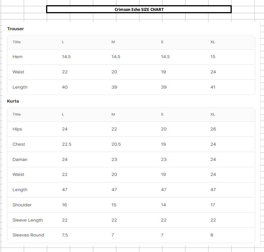 Size Chart