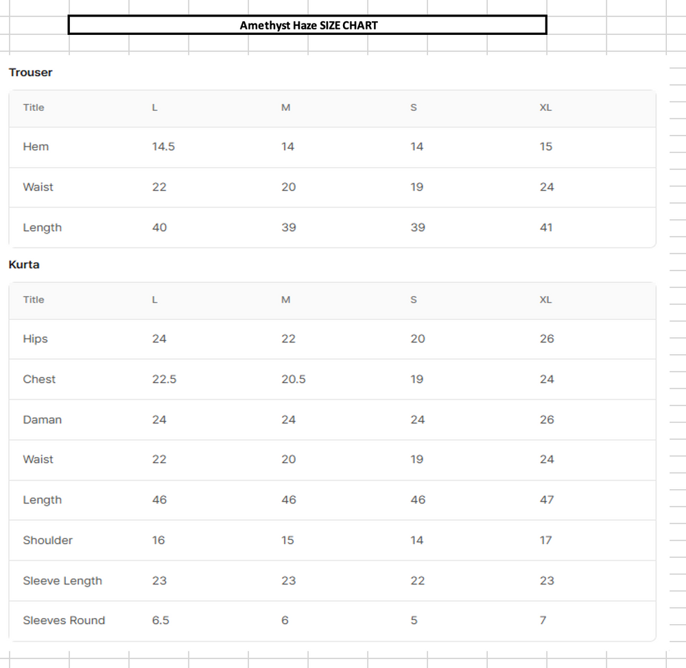 Size Chart