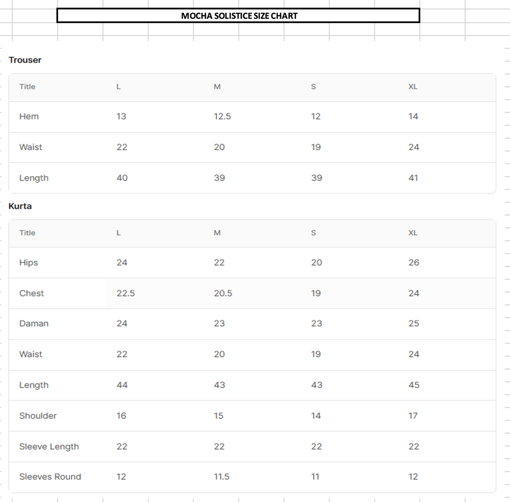 Size Chart