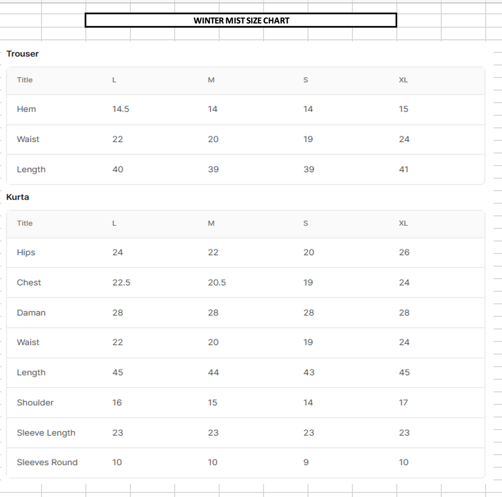 Size Chart