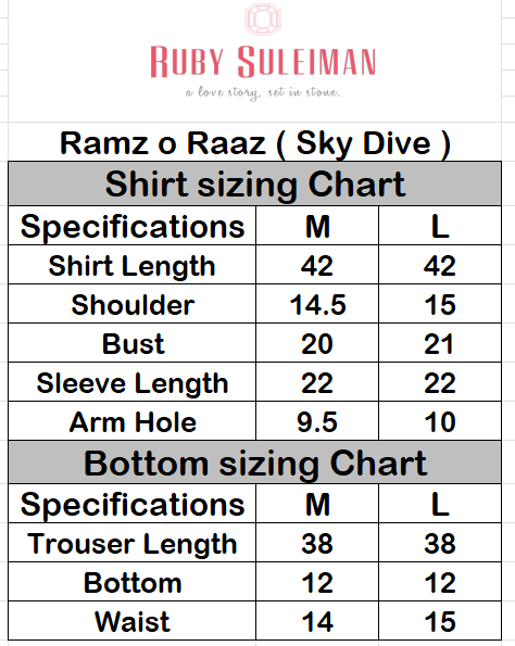 Size chart